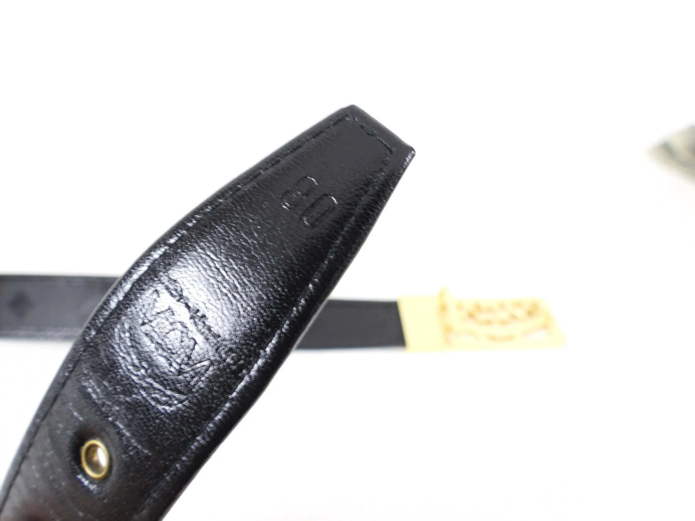 MCM Vintage Black Logo Belt - 80 / 32
