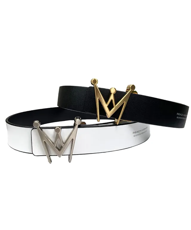 MEASPHERA CROWN REVERSIBLE BELT - SILVER