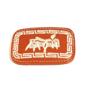 MEB-SL  Embroidered Western Leather Buckle - Saddle