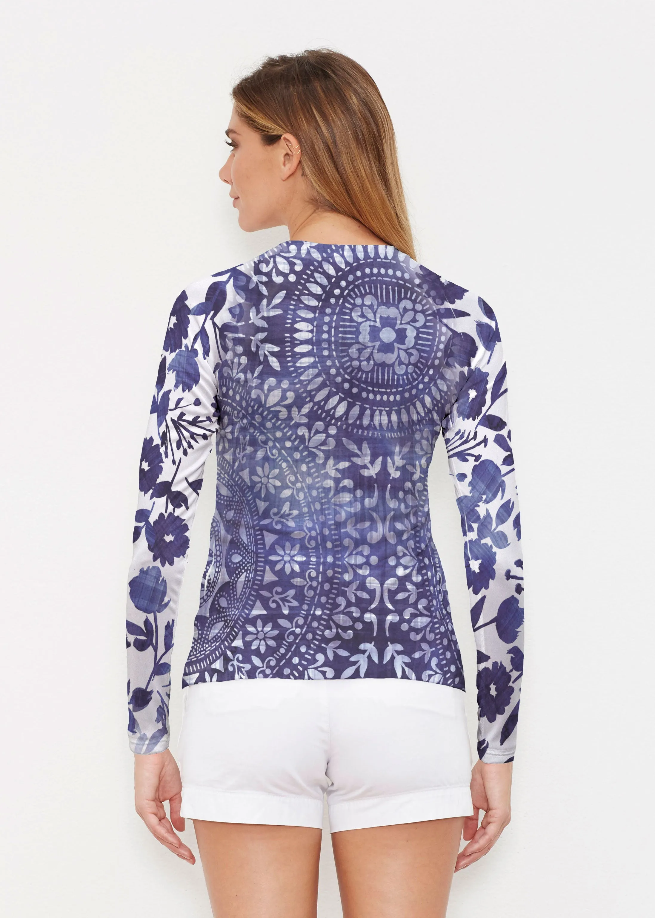 Medallion Flower (13453) ~ Long Sleeve Rash Guard