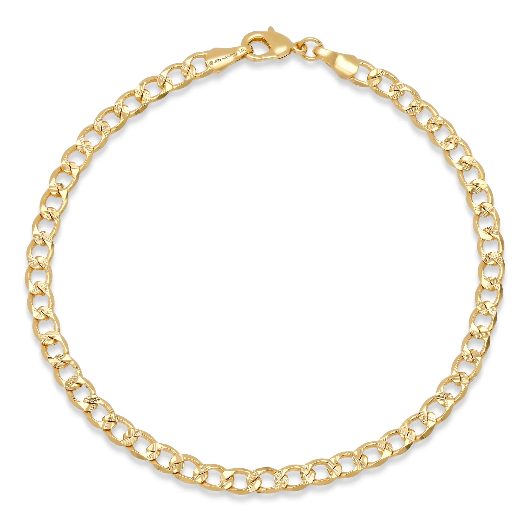 MEDIUM CUBAN LINK ANKLET, GOLD