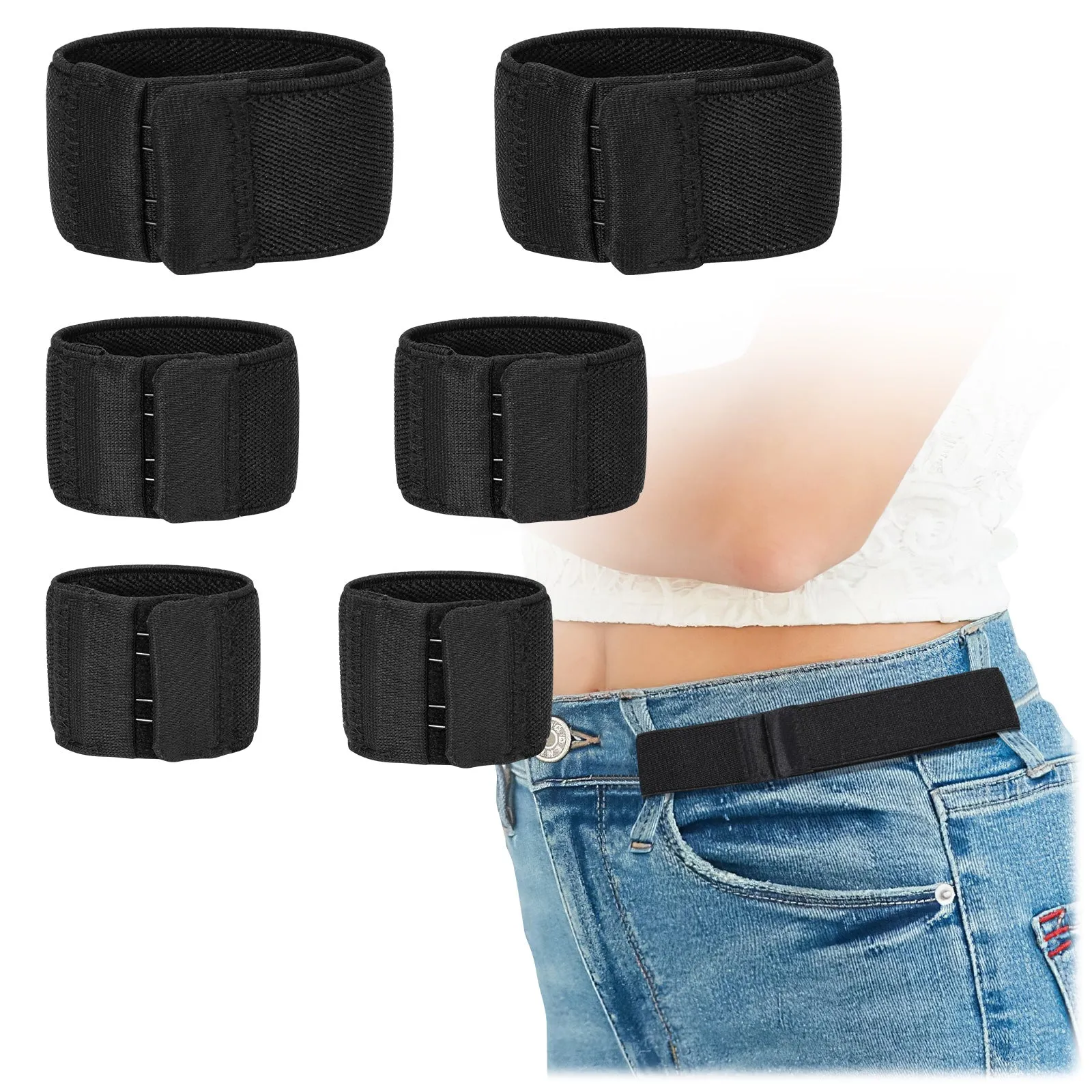 Men Women Elastic Invisible Belts No Buckle Stretch Belt for Jeans