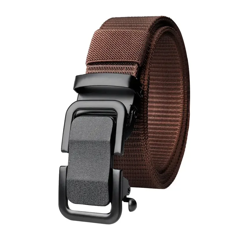 Men's Automatic Metal Buckle Nylon Canvas Webbing Belt