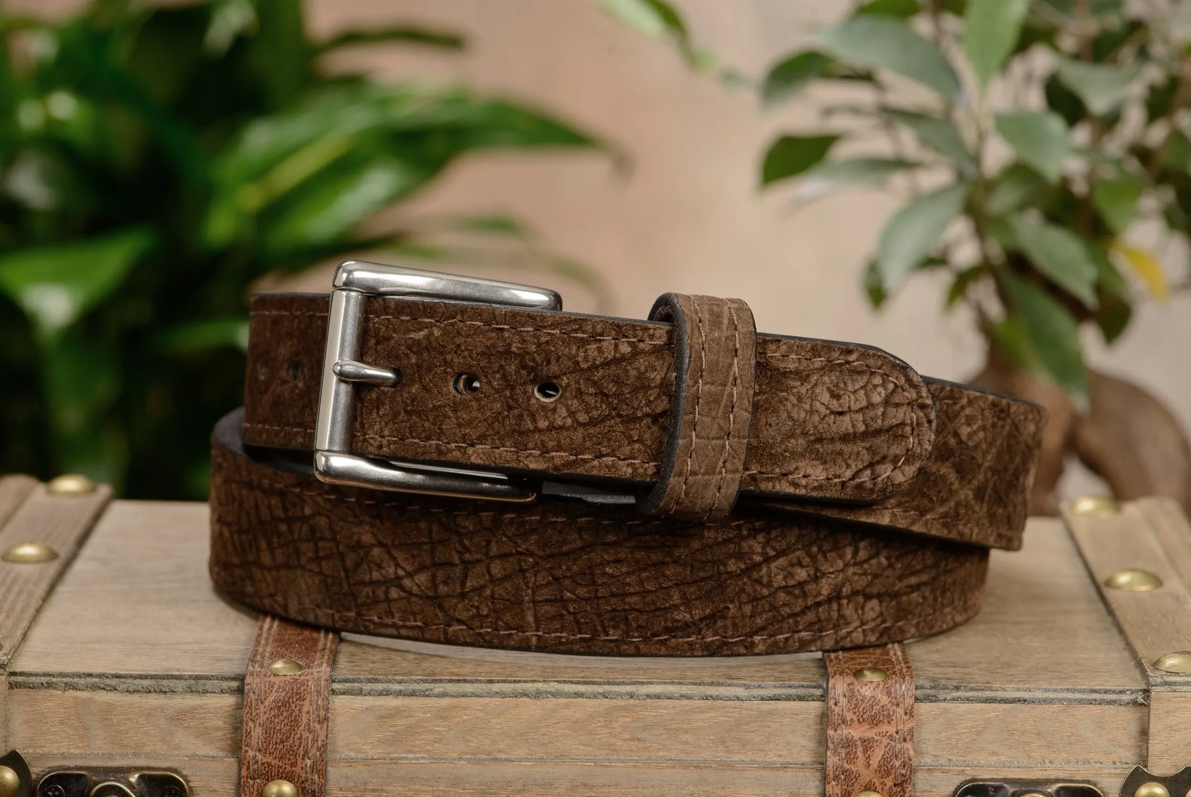 Men's Brown Hippopotamus Max Thickness Gun Belt
