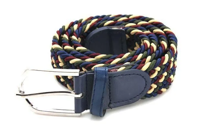 Men's Elastic Weave Belt In Multi Color Options