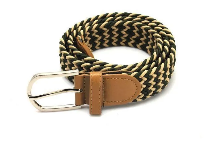 Men's Elastic Weave Belt In Multi Color Options