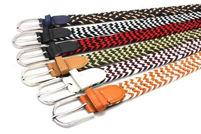 Men's Elastic Weave Belt In Multi Color Options