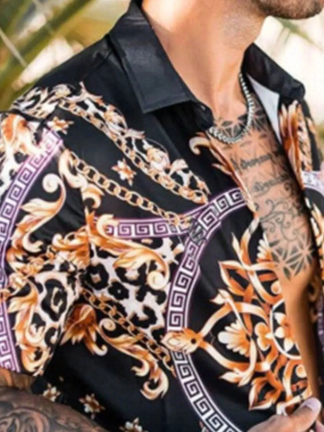 Men's Full Size Printed Short Sleeve Top and Shorts Set Plus Size