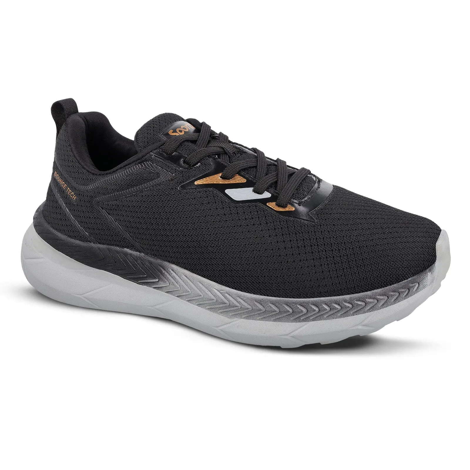 Men's Lace-up Walking Shoe - WS9607 Black