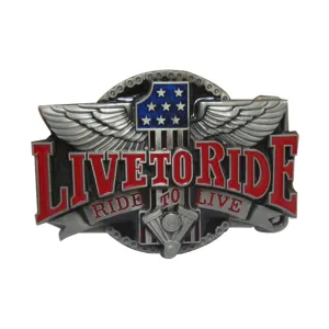 Mens Luxury Brand Designer Cowboys Belt Buckle Meatl Motorcycle 1 Flag LIVE TO RIDE Buckles Belt New Year Gifts Free Shipping