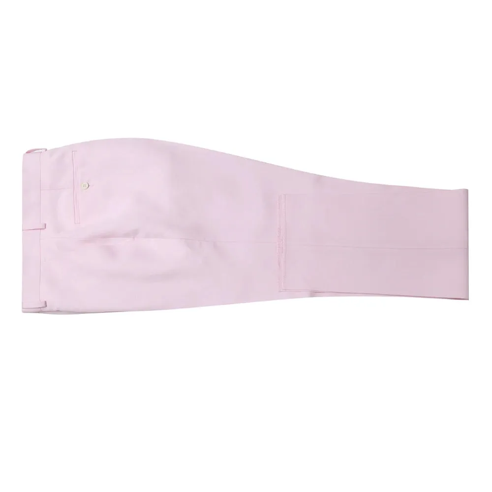 Men's Pink 2-Piece Slim Fit Linen Suit