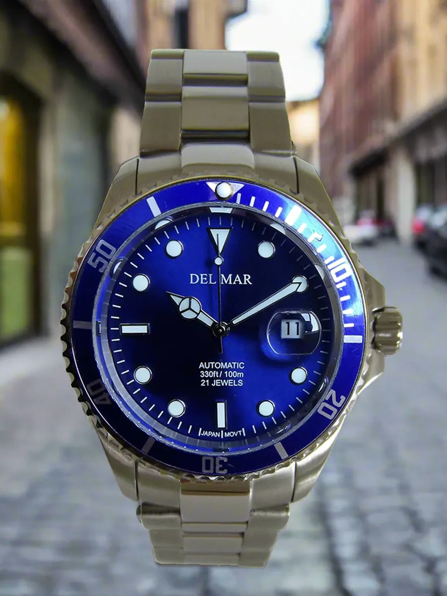 Men's Premier Automatic Watch – Blue Dial & Stainless Steel Bracelet #50391