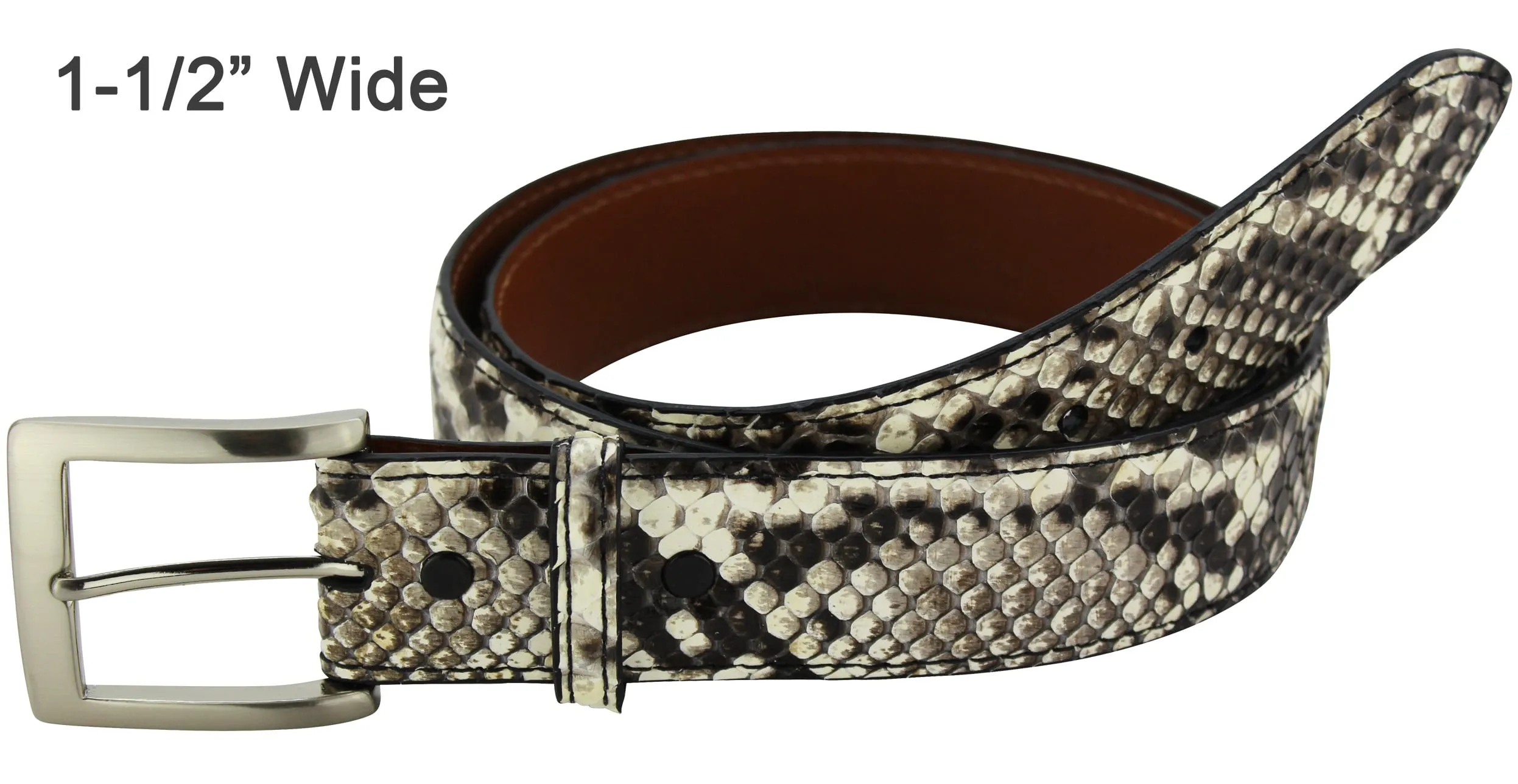 Men's Python Snake Skin Designer Full Grain Leather Belt **Made To Order Allow 5 To 6 Weeks To Ship