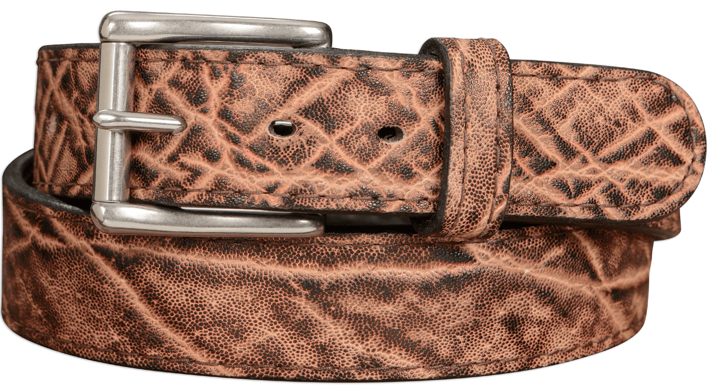 Men's Rustic Brown Elephant Max Thickness Leather Gun Belt