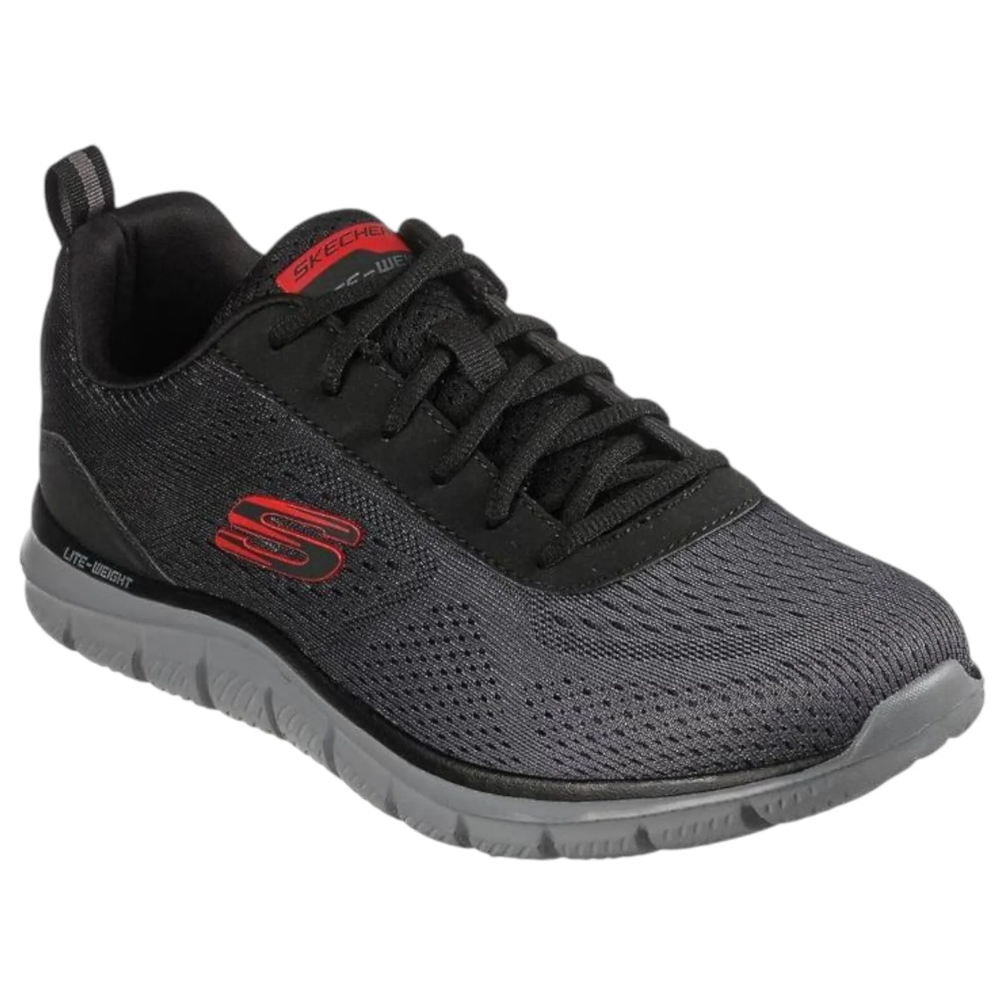 Mens Skechers Track Ripkent Black/ Charcoal Lace Up Athletic Shoes