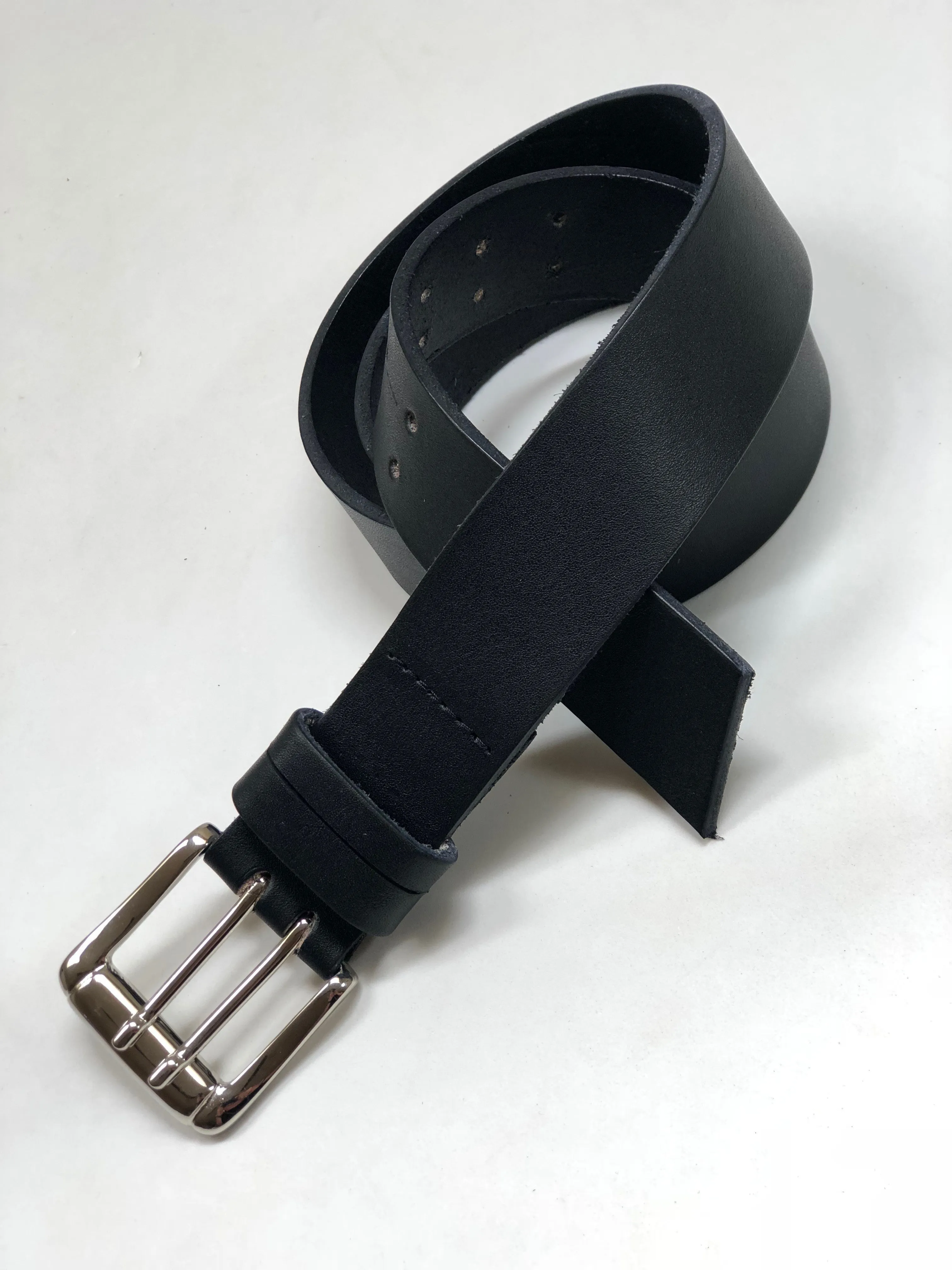 Men's Smooth Black Leather Belt 40C3