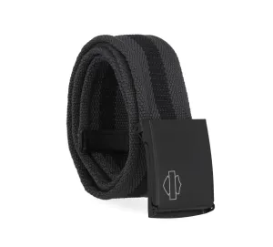 Men's Tactical Gunmetal Buckle Black Belt - Grey/Black