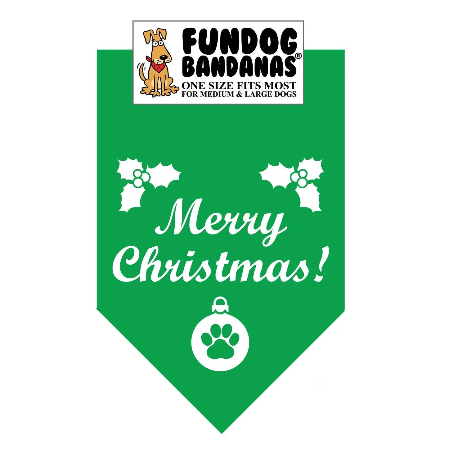 Merry Christmas Bandana - Assorted Colors- Made in USA