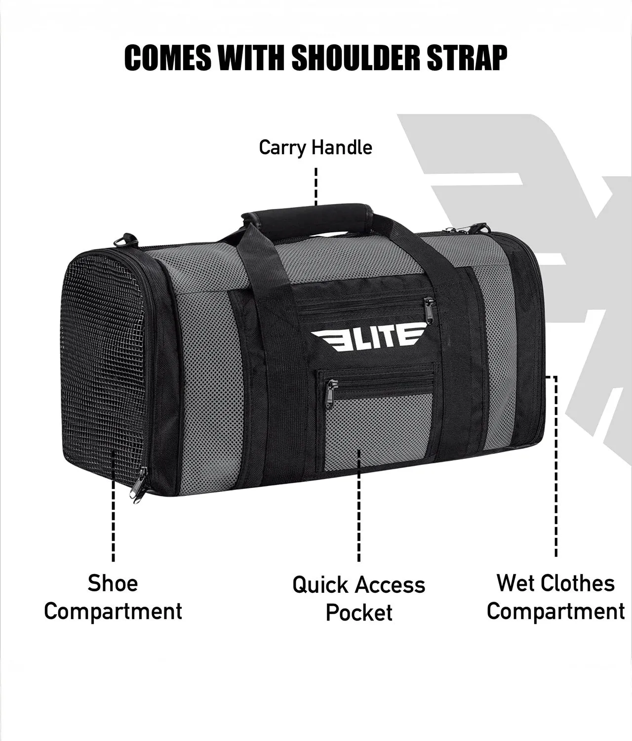 Mesh Gray Large Crossfit Gear Gym Bag