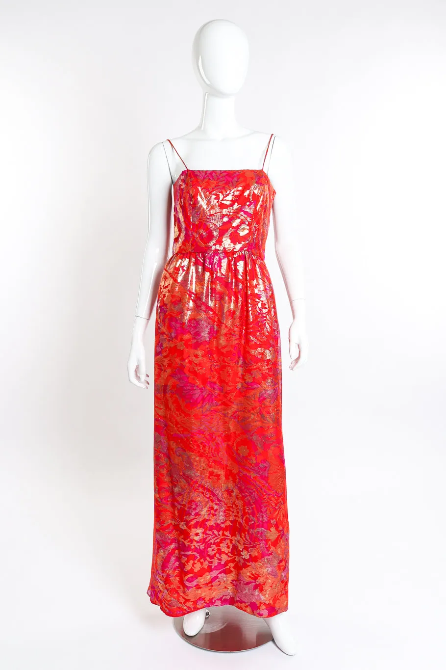 Metallic Floral Top and Dress Set