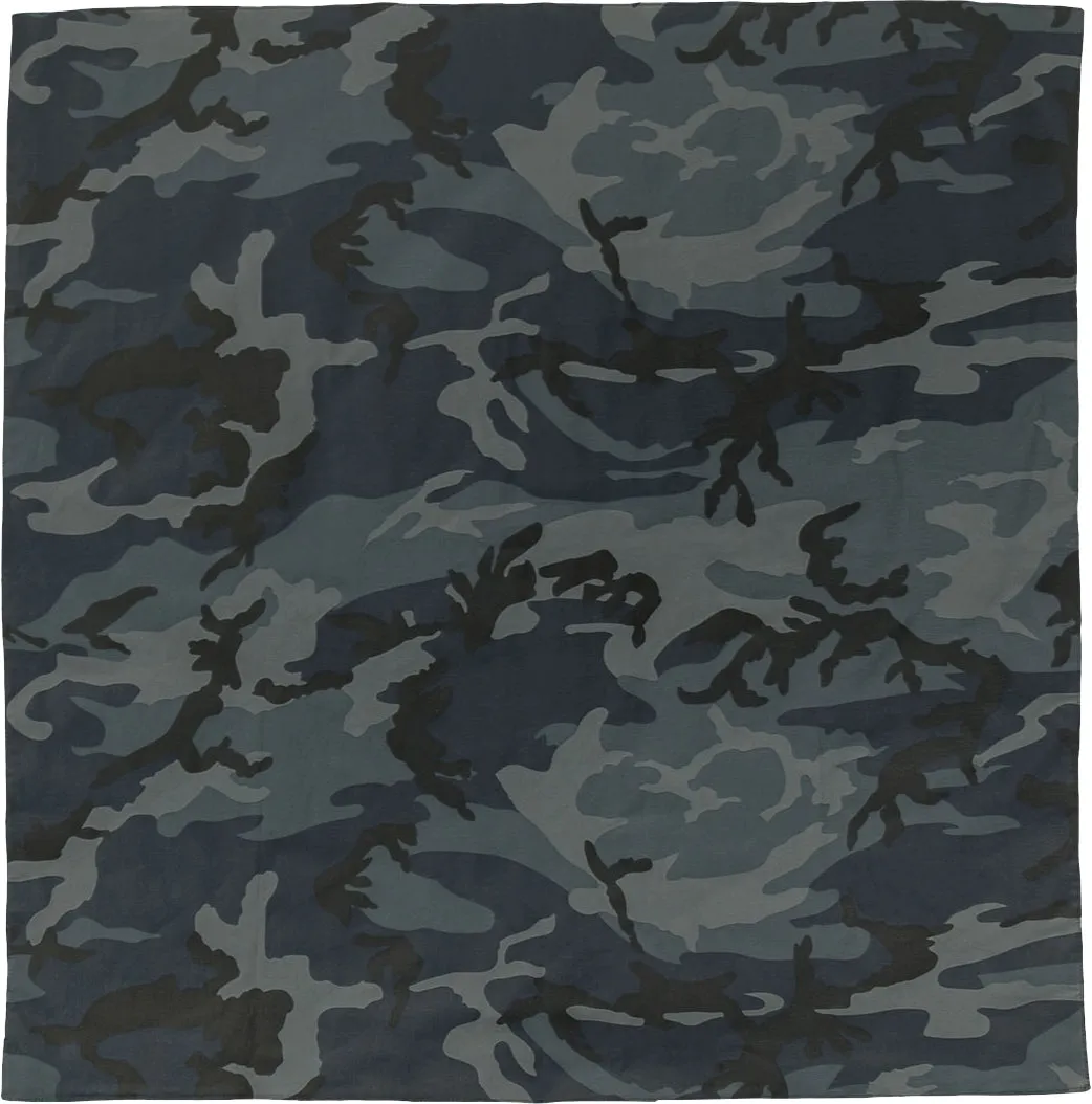 Midnight Blue Camo Military Jumbo Bandana 27 in. x 27 in.