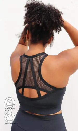 Midnight Curvy Contouring Mesh Bra
