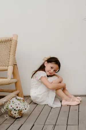 Mini Blair Ballerina Leather Flats - Bubblegum (Kids)