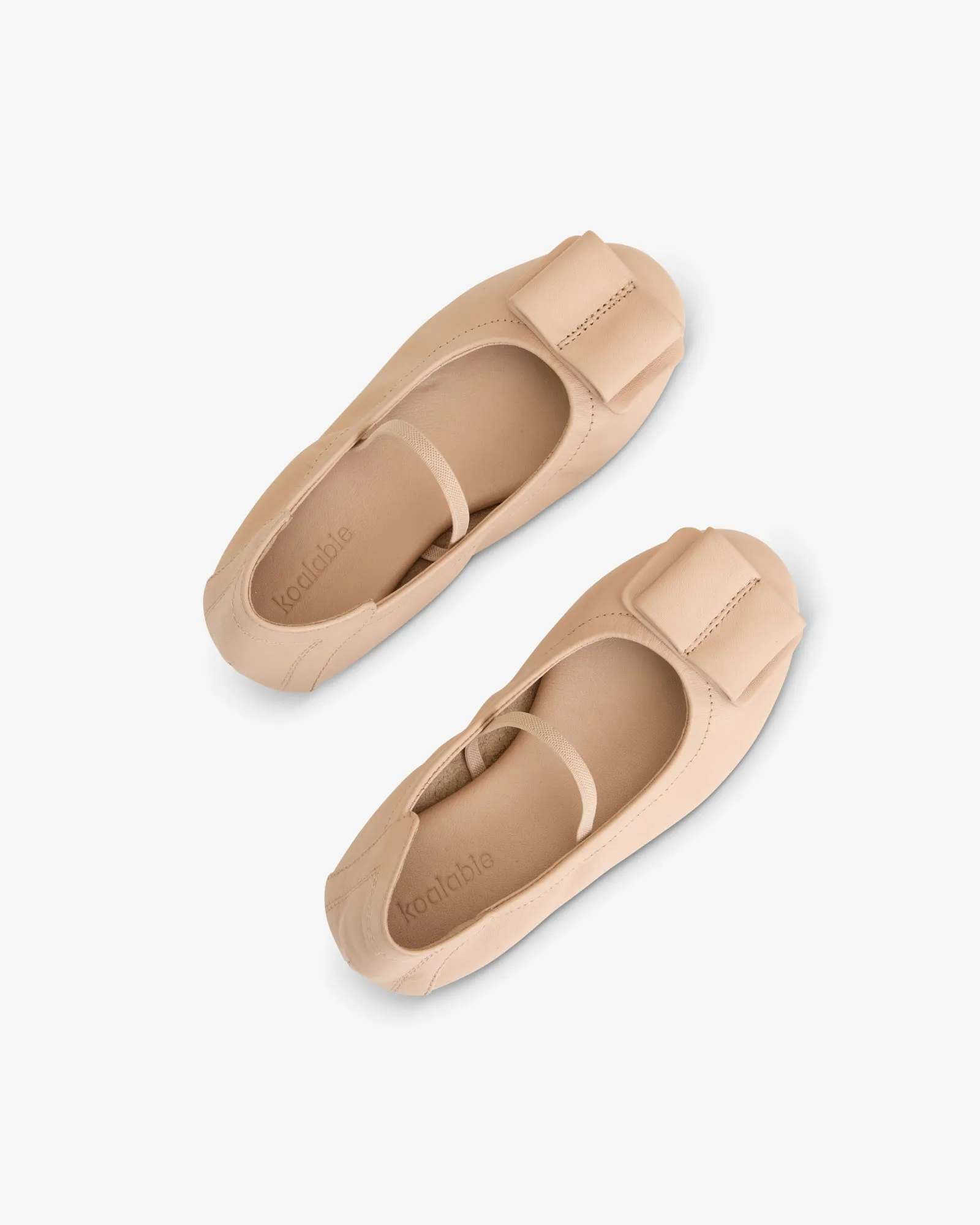 Mini Blair Ballerina Leather Flats - Latte (Kids)