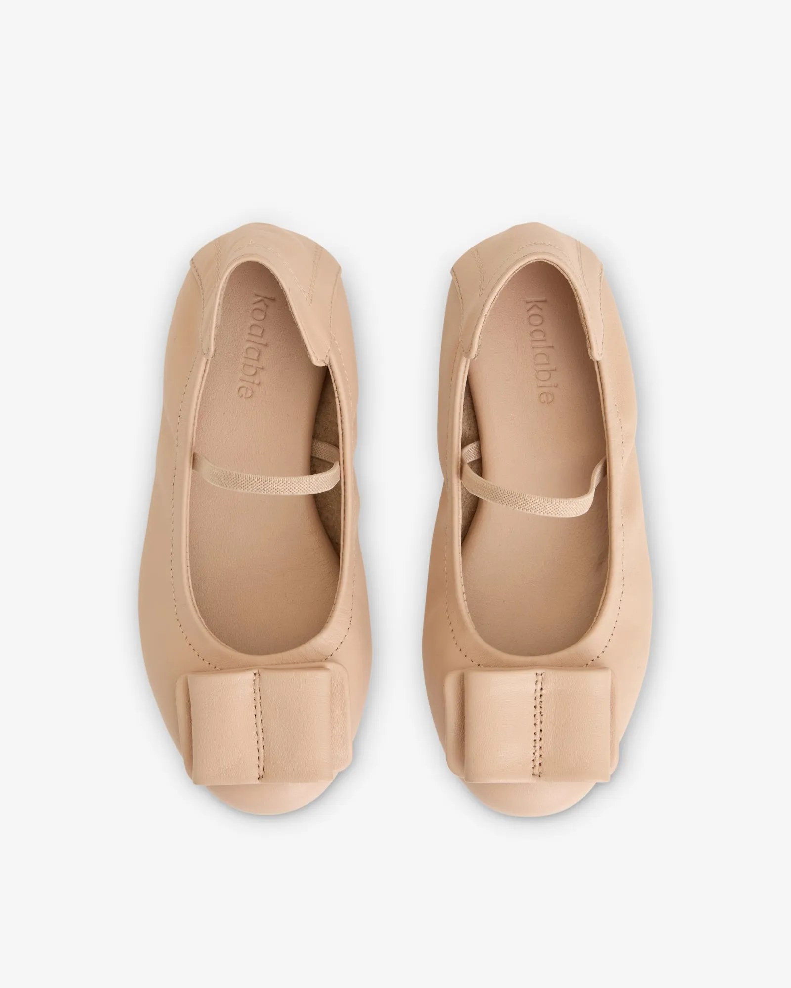 Mini Blair Ballerina Leather Flats - Latte (Kids)