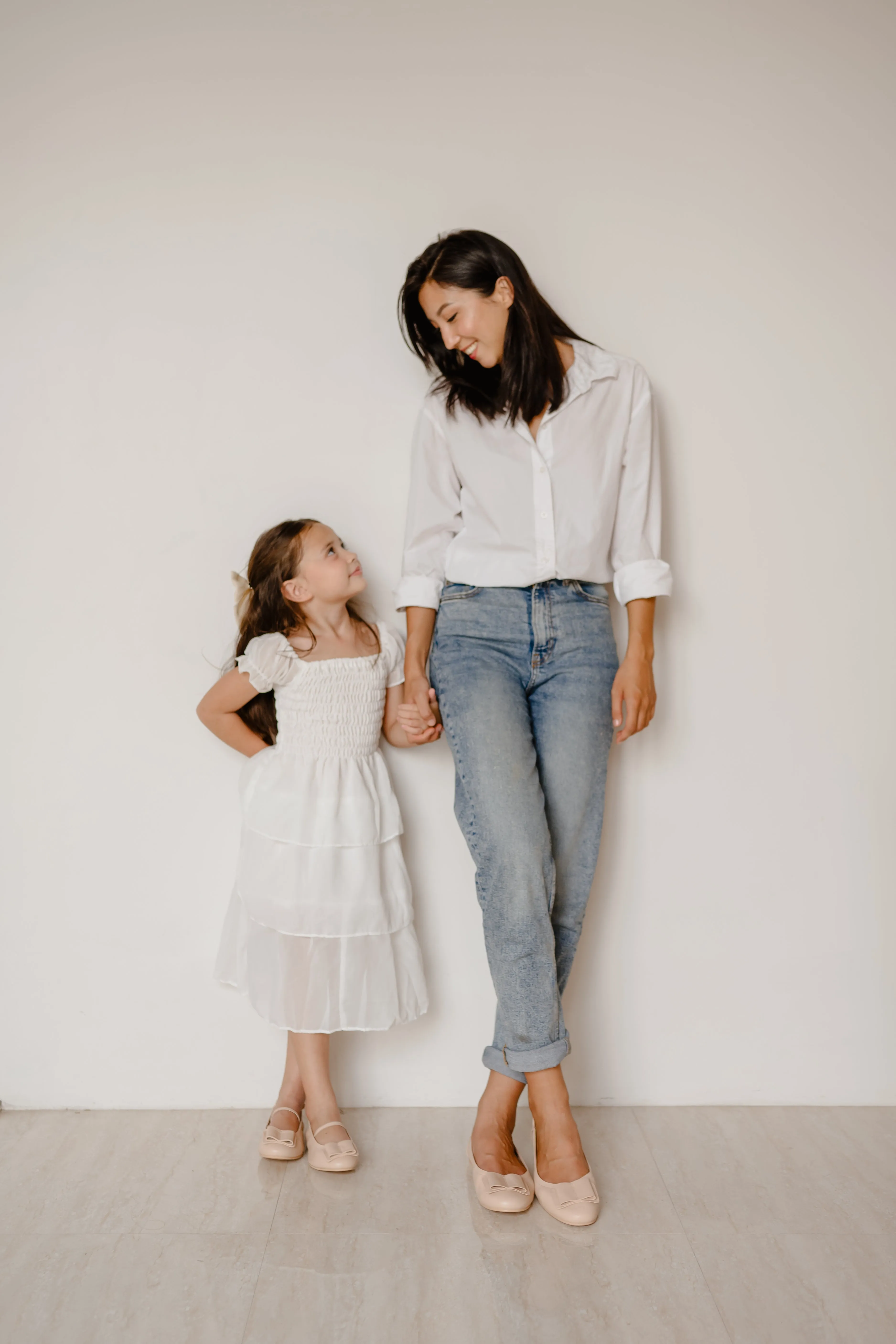 Mini Blair Ballerina Leather Flats - Latte (Kids)