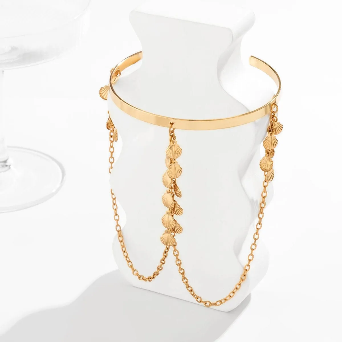 Minimalist Layered Scallop Shell Arm Cuff