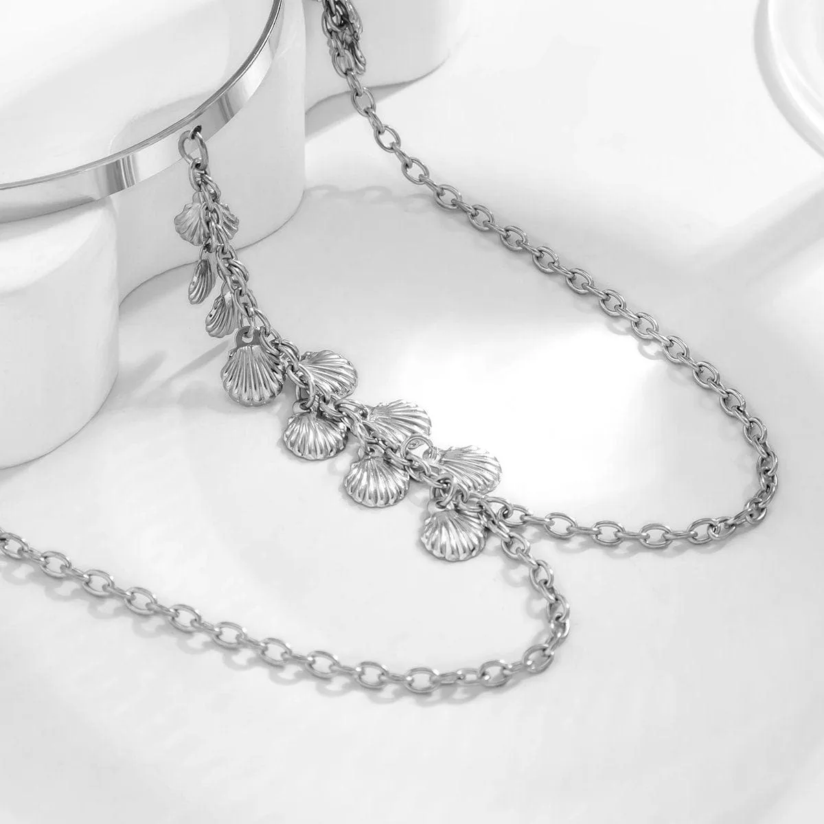 Minimalist Layered Scallop Shell Arm Cuff