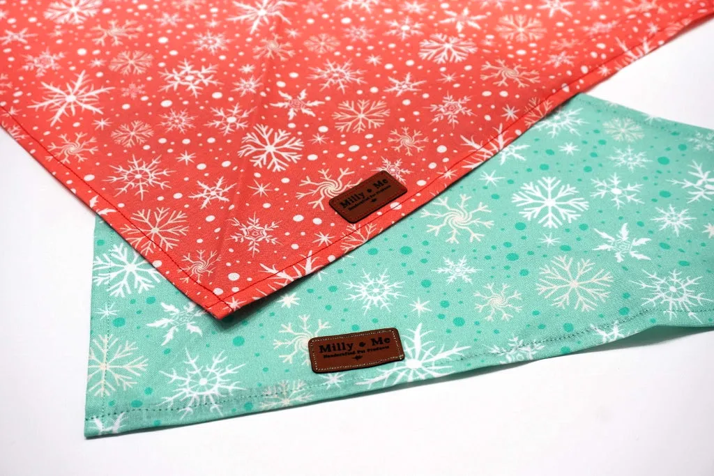 Mint Festive Snowflakes - Pet Bandana