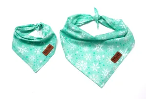 Mint Festive Snowflakes - Pet Bandana