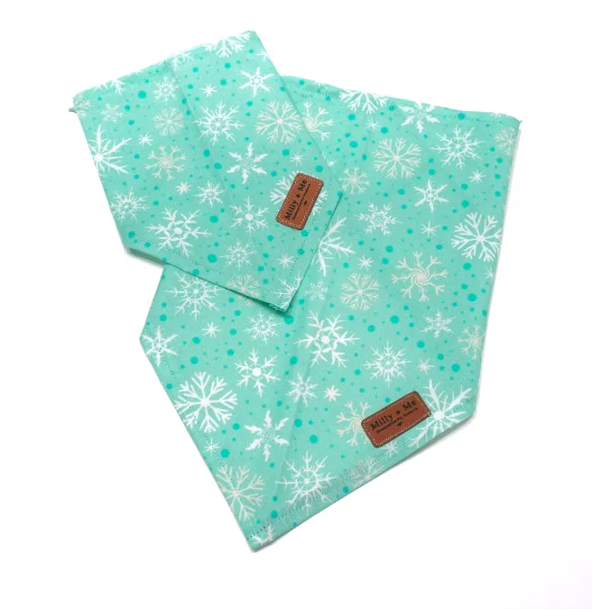 Mint Festive Snowflakes - Pet Bandana