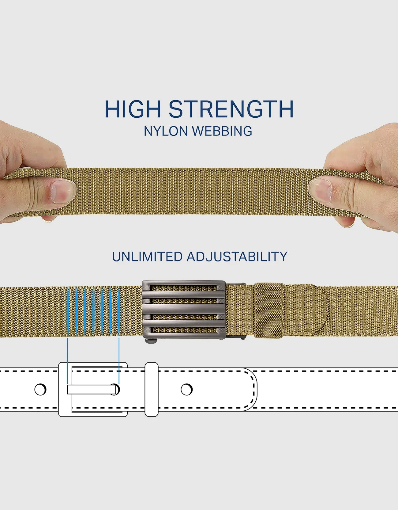 Mio Marino Mens Adjustable Tactical Ratchet Golf Belt