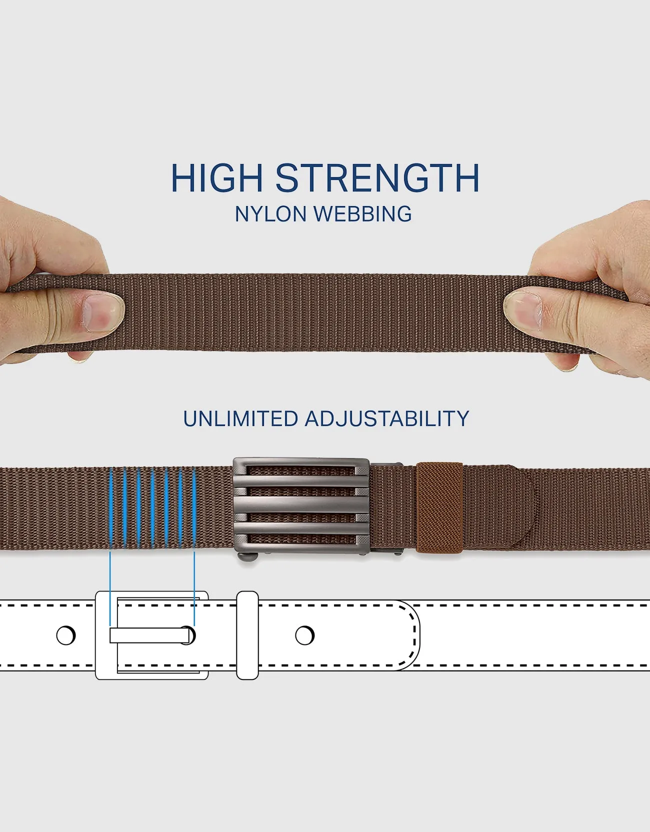 Mio Marino Mens Adjustable Tactical Ratchet Golf Belt
