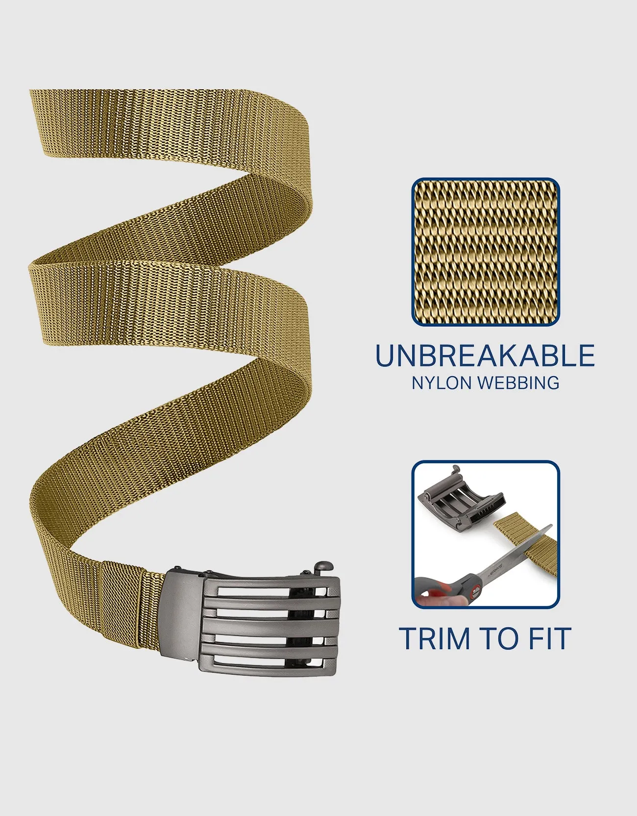 Mio Marino Mens Adjustable Tactical Ratchet Golf Belt