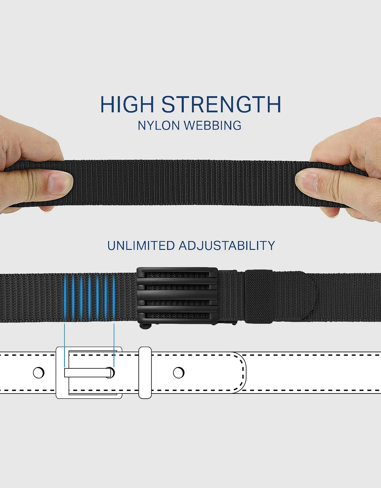 Mio Marino Mens Adjustable Tactical Ratchet Golf Belt