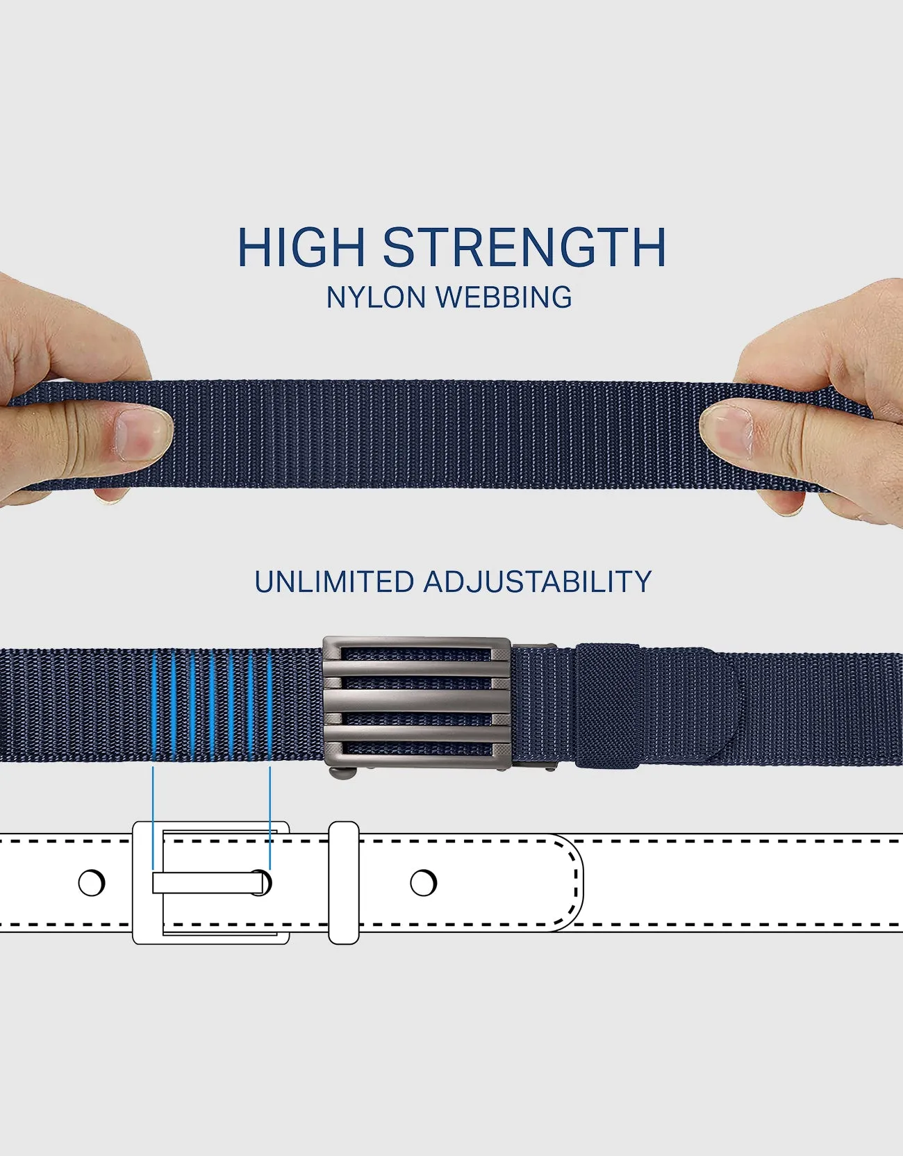 Mio Marino Mens Adjustable Tactical Ratchet Golf Belt