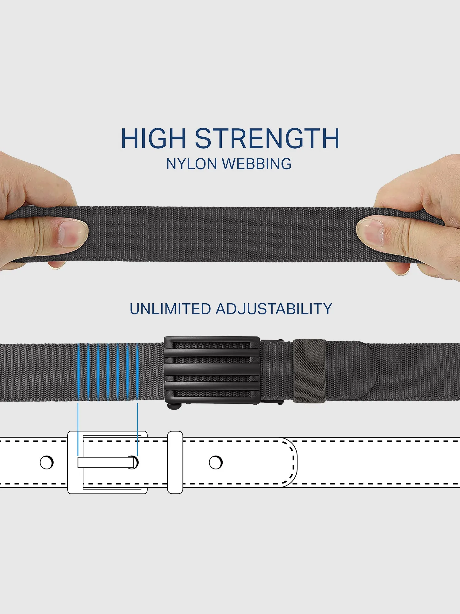 Mio Marino Mens Adjustable Tactical Ratchet Golf Belt
