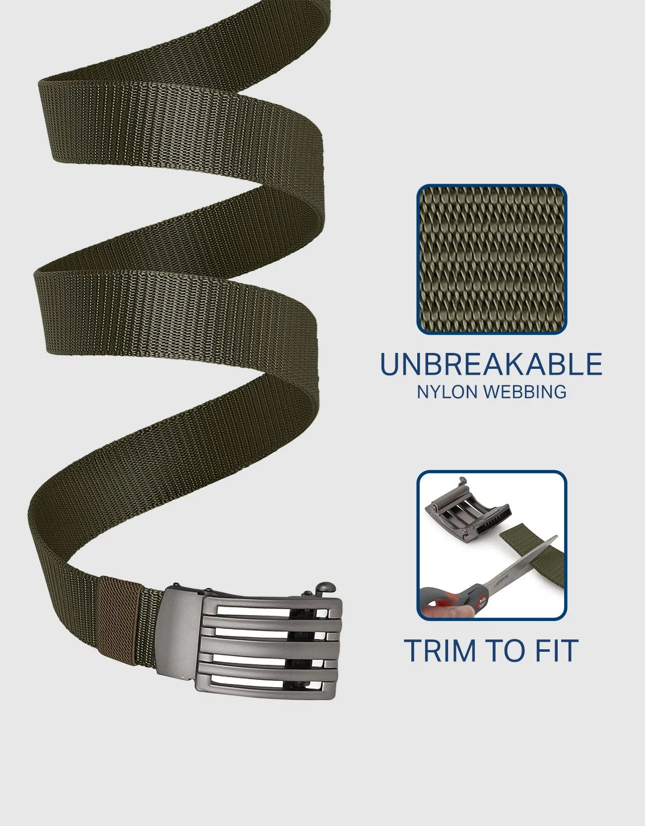 Mio Marino Mens Adjustable Tactical Ratchet Golf Belt