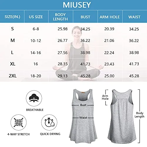 Miusey Yoga Tops, Womens Mesh Workout Tanks Sleeveless Tunic Crew Neck Loose Fit Pattern Print Racerback Activewear Summer Casual Climbing Athletic Shirt Sport Clothes Camo Red M