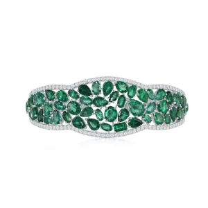 Mixed Emerald Cuff Bangle