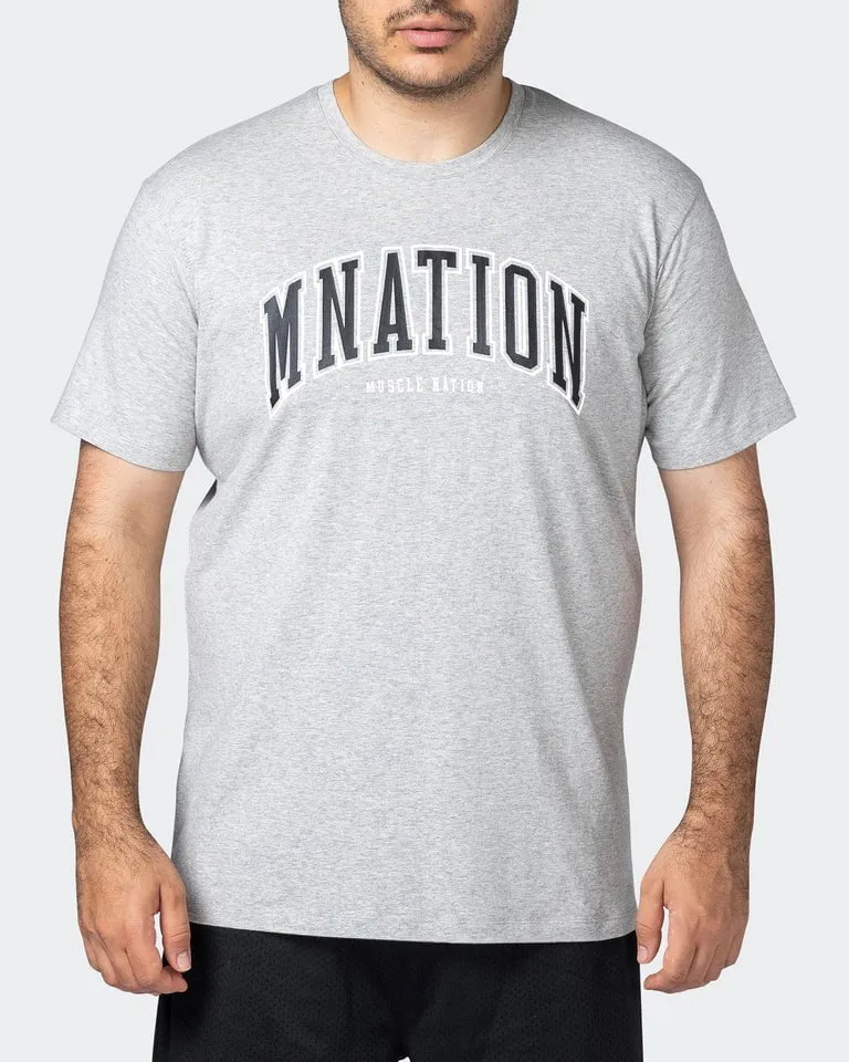MNation Varsity Tee - Light Grey Marl