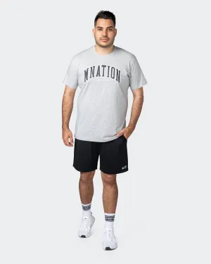 MNation Varsity Tee - Light Grey Marl
