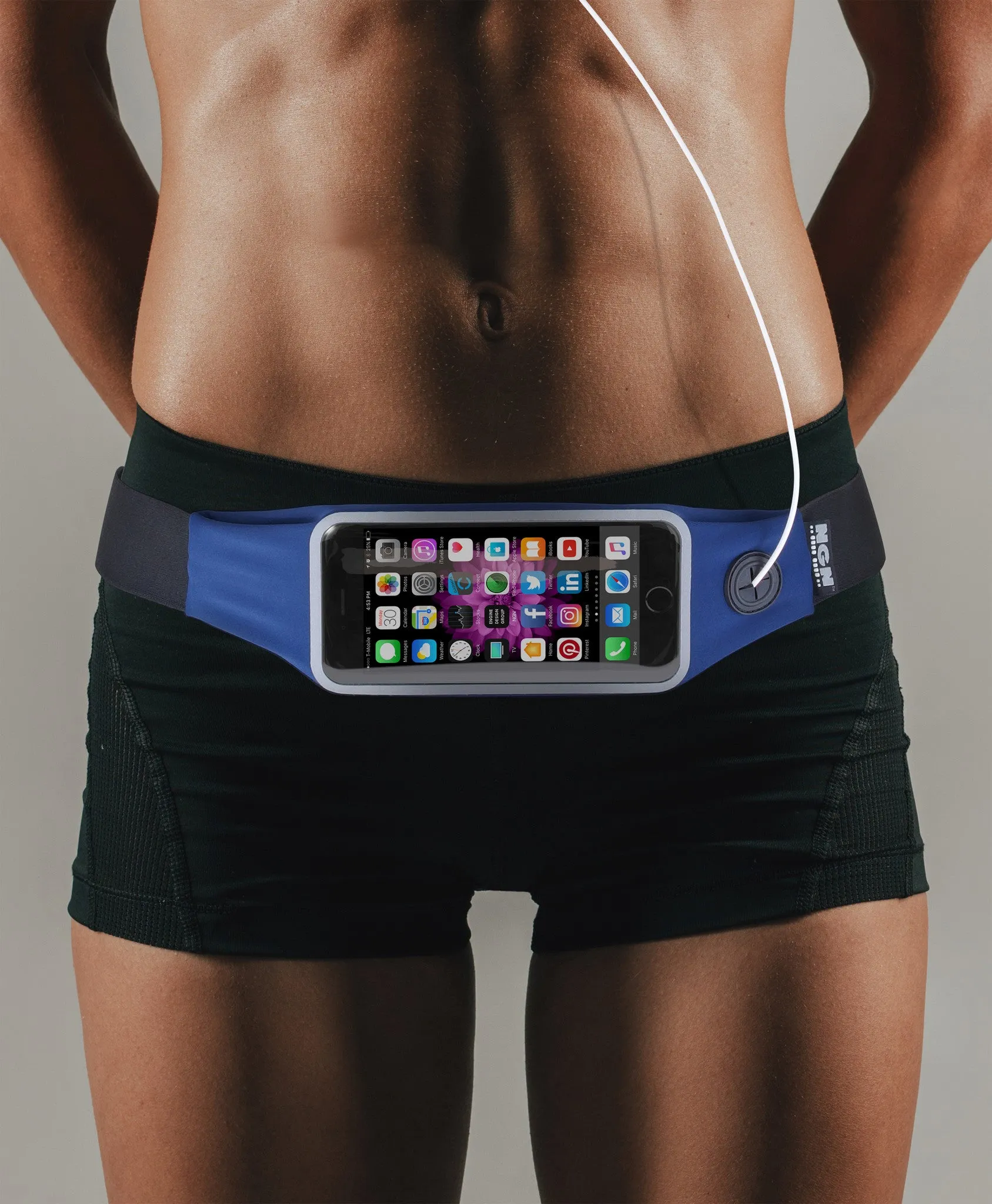 Mo-Fit® Waist Pack / Running Belt for iPhone, Android and most Smartphones | Navy Blue