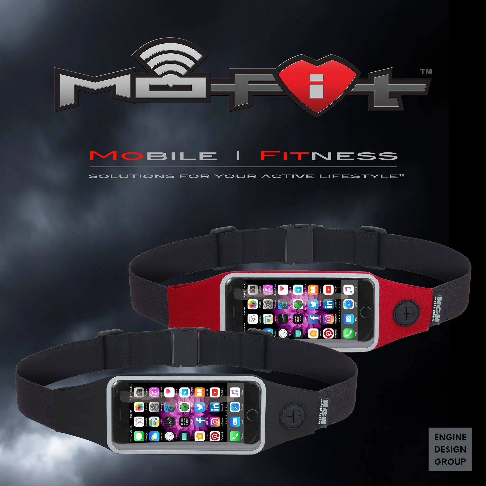 Mo-Fit® Waist Pack / Running Belt for iPhone, Android and most Smartphones | Navy Blue