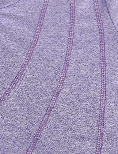 MOQIVGI Yoga Tops for Women Short Sleeve,Fashion 2020 Plain Gym Tunics Ladies Casual Summer Crew Neck Moisture Wicking Quick Dry Sport Workout T Shirts Purple Medium