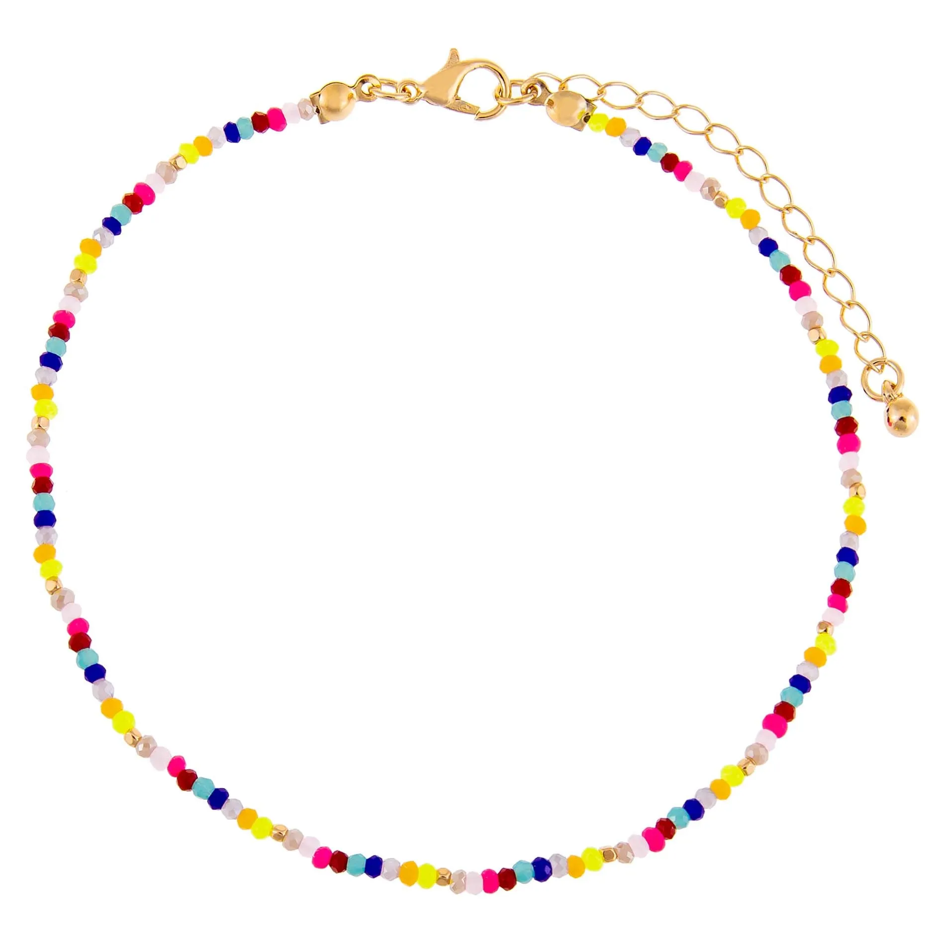 Multi Color Beaded Anklet